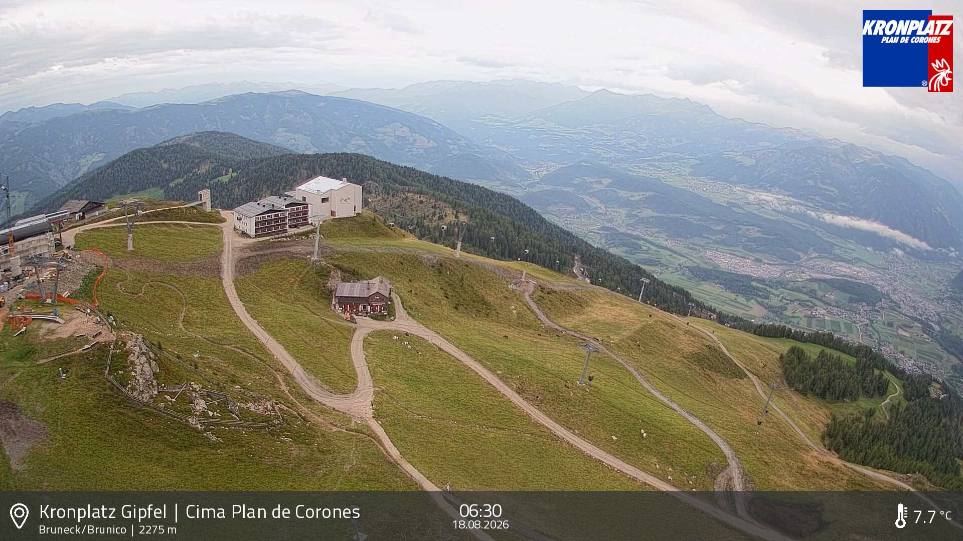 Archiv Foto Webcam Blick auf Bruneck, Kronplatz