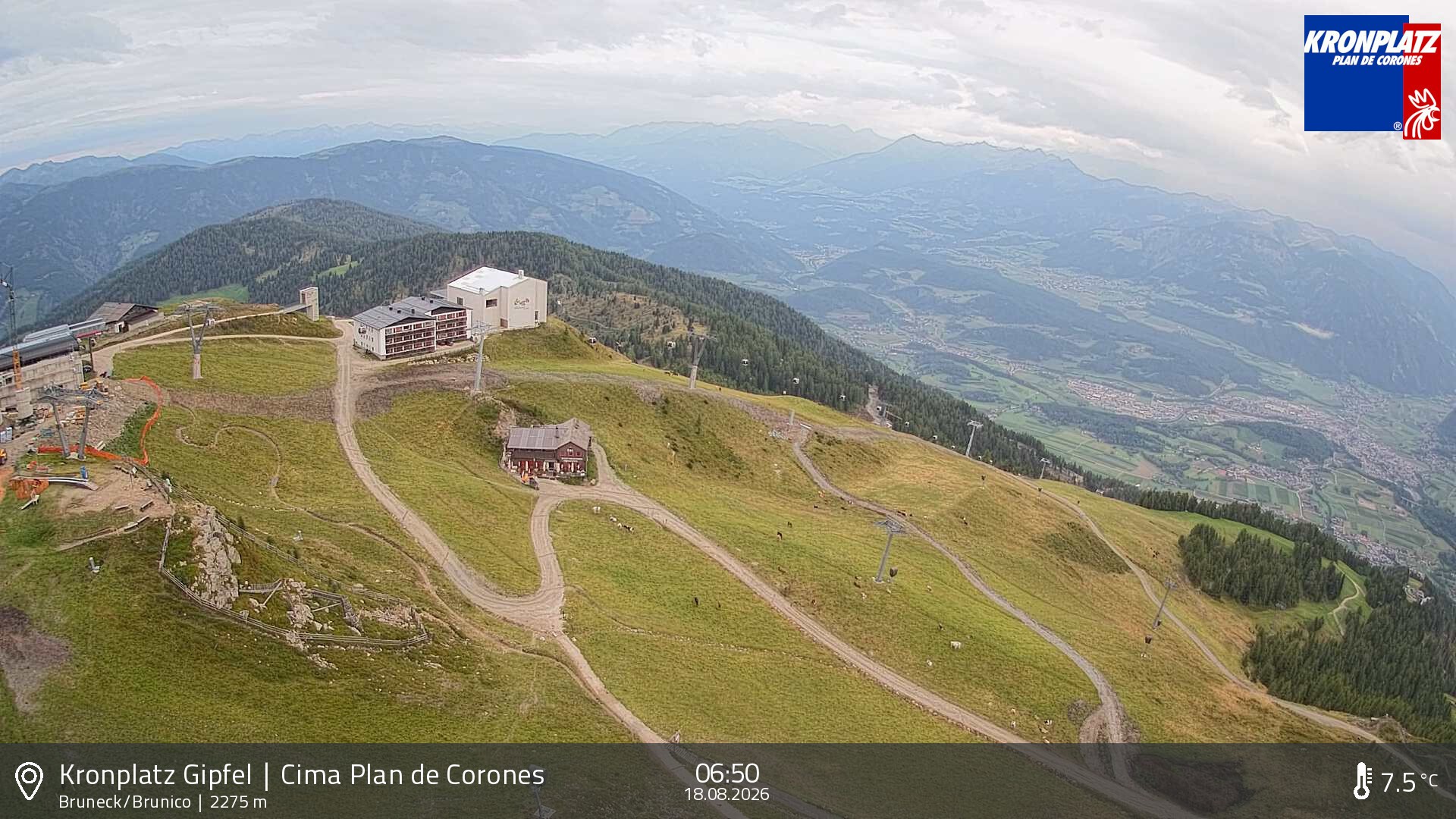 Archiv Foto Webcam Blick auf Bruneck, Kronplatz