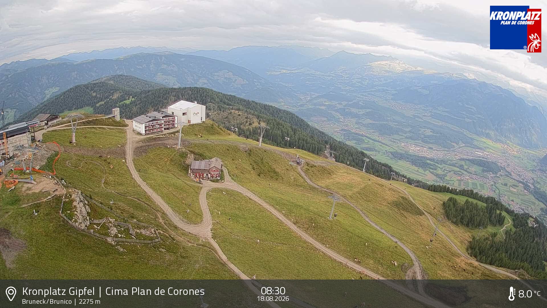 Archiv Foto Webcam Blick auf Bruneck, Kronplatz