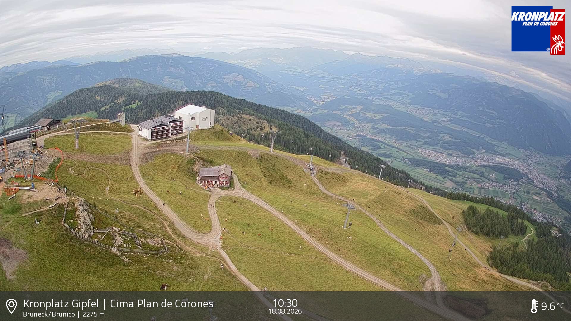 Archiv Foto Webcam Blick auf Bruneck, Kronplatz
