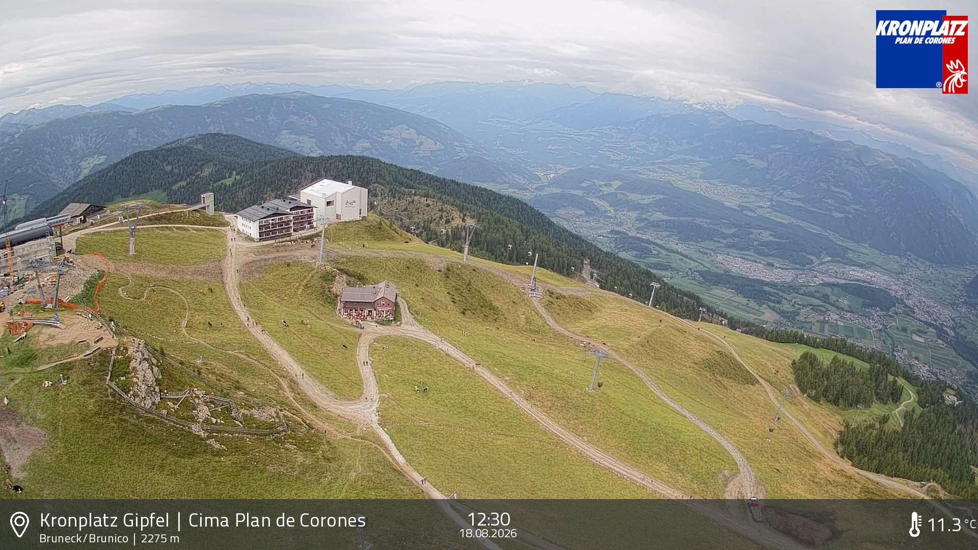 Archiv Foto Webcam Blick auf Bruneck, Kronplatz