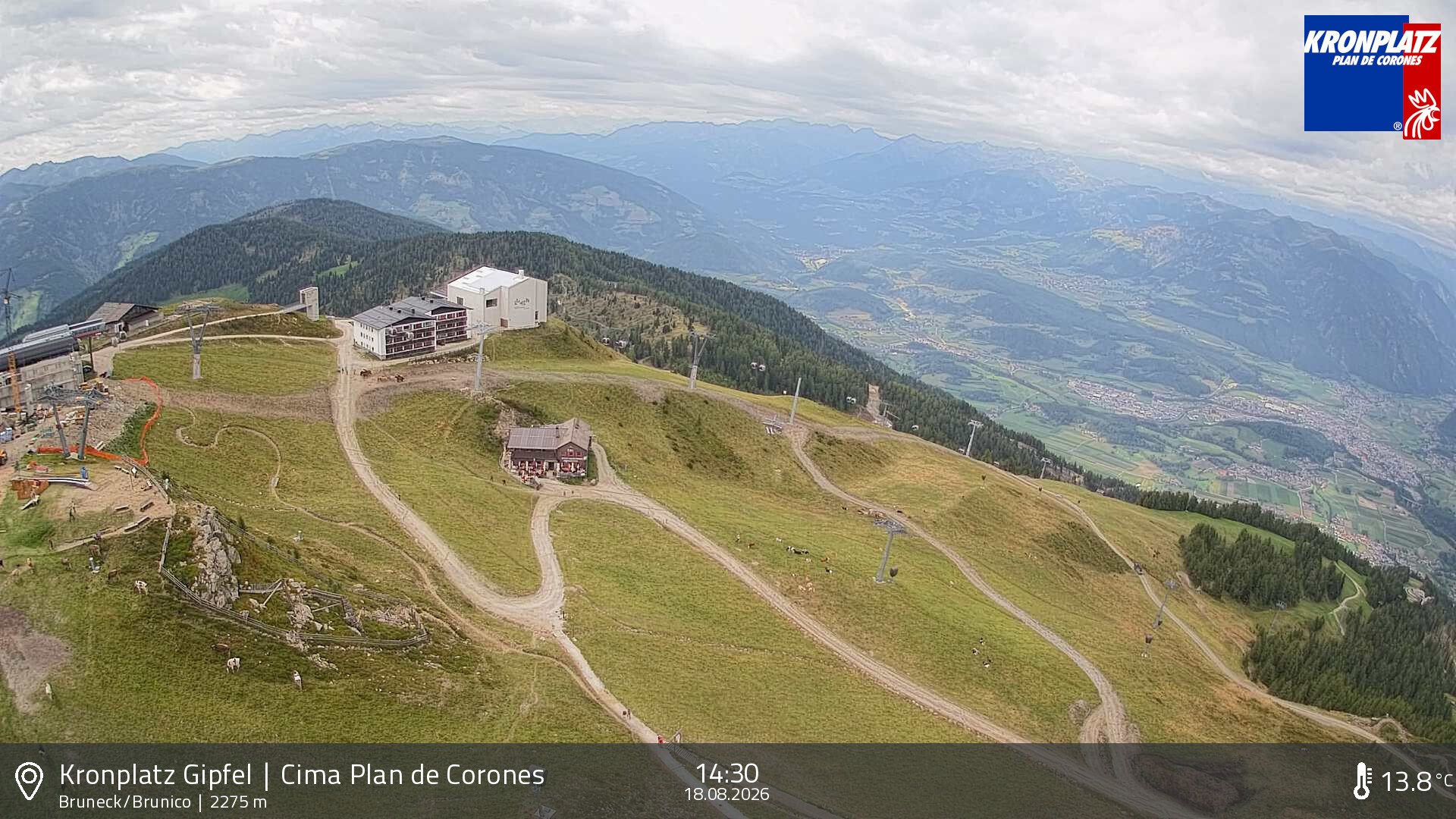 Archiv Foto Webcam Blick auf Bruneck, Kronplatz