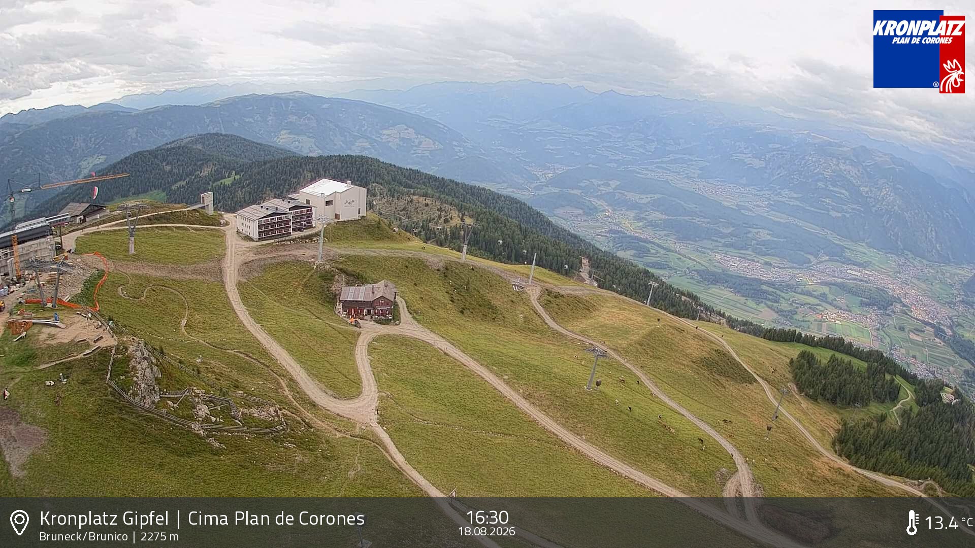 Archiv Foto Webcam Blick auf Bruneck, Kronplatz