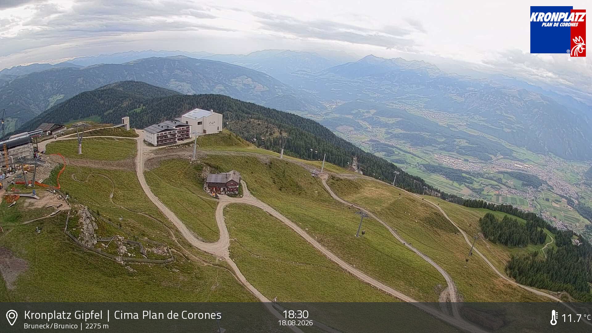 Archiv Foto Webcam Blick auf Bruneck, Kronplatz