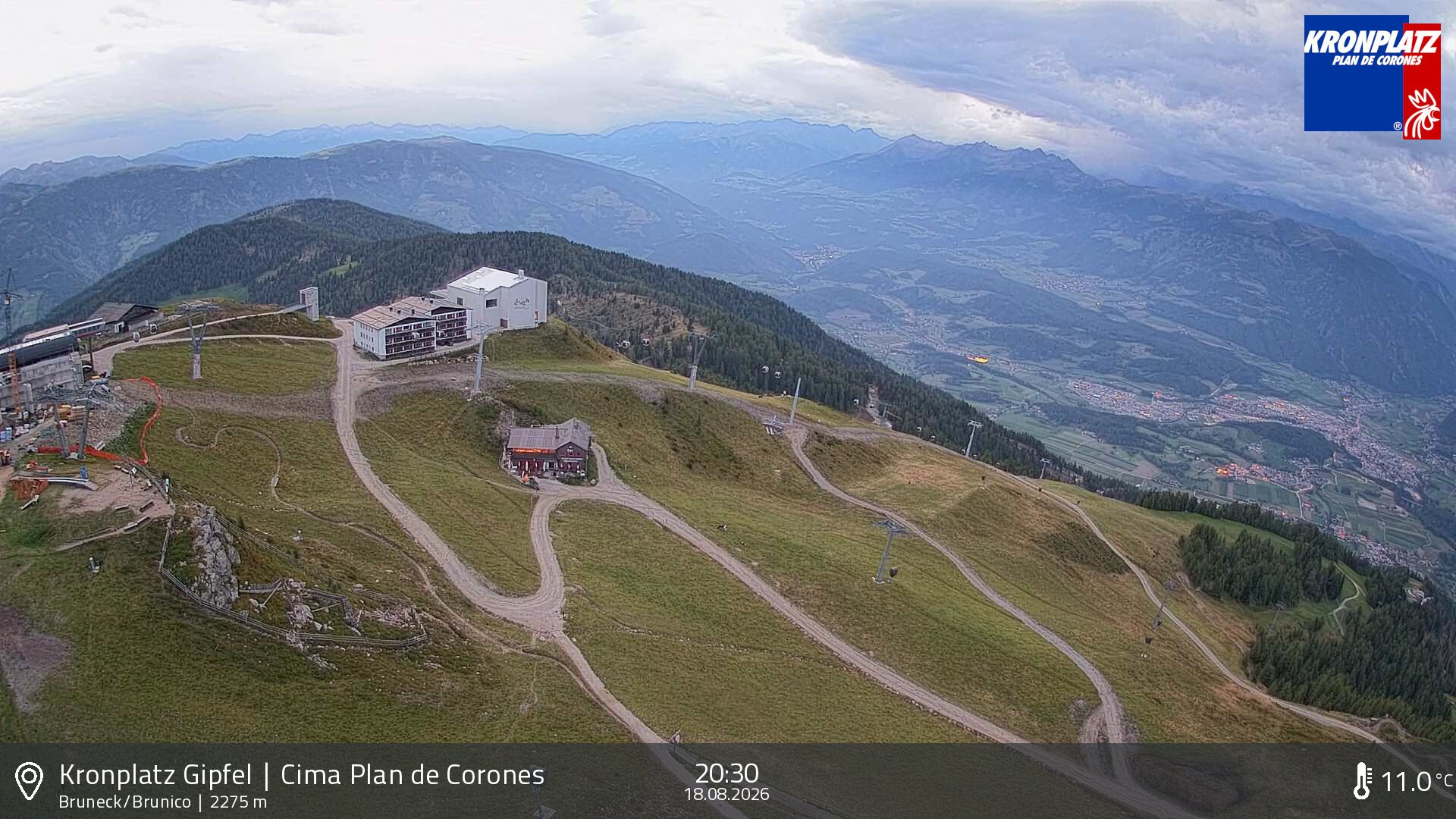 Archiv Foto Webcam Blick auf Bruneck, Kronplatz