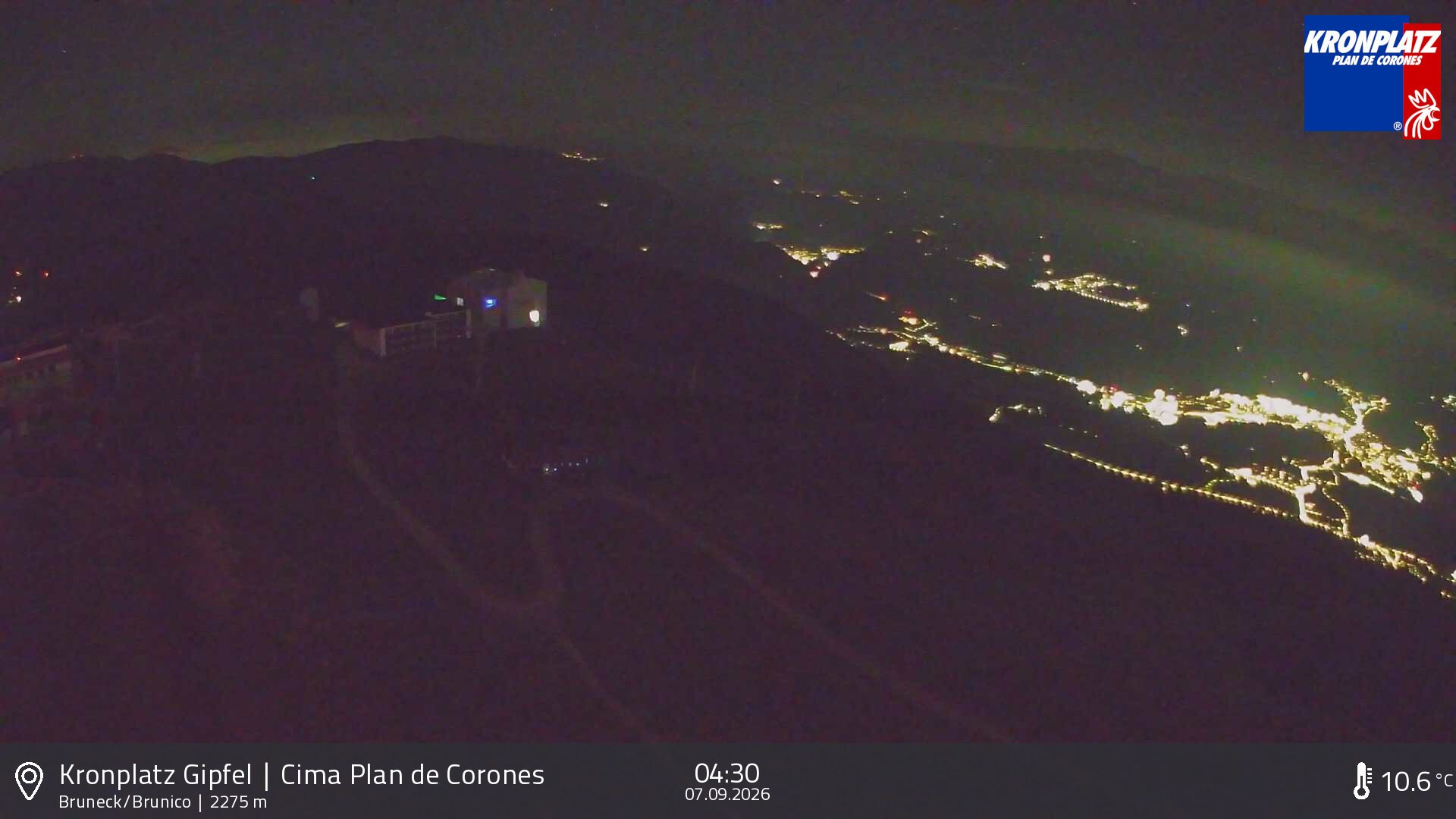 Archived image Webcam View To Brunico, Plan De Corones