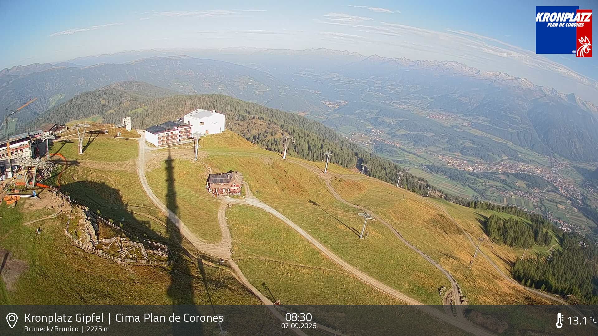 Archived image Webcam View To Brunico, Plan De Corones