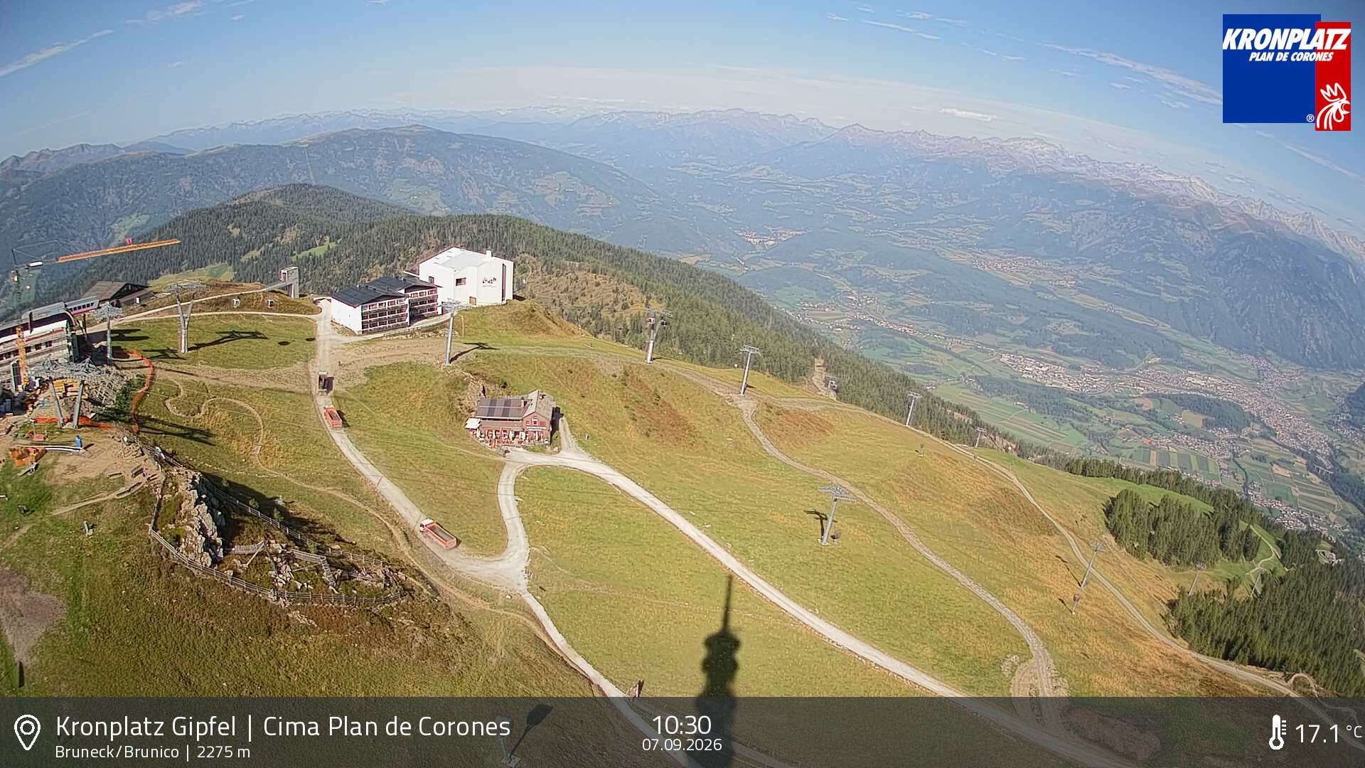 Archived image Webcam View To Brunico, Plan De Corones