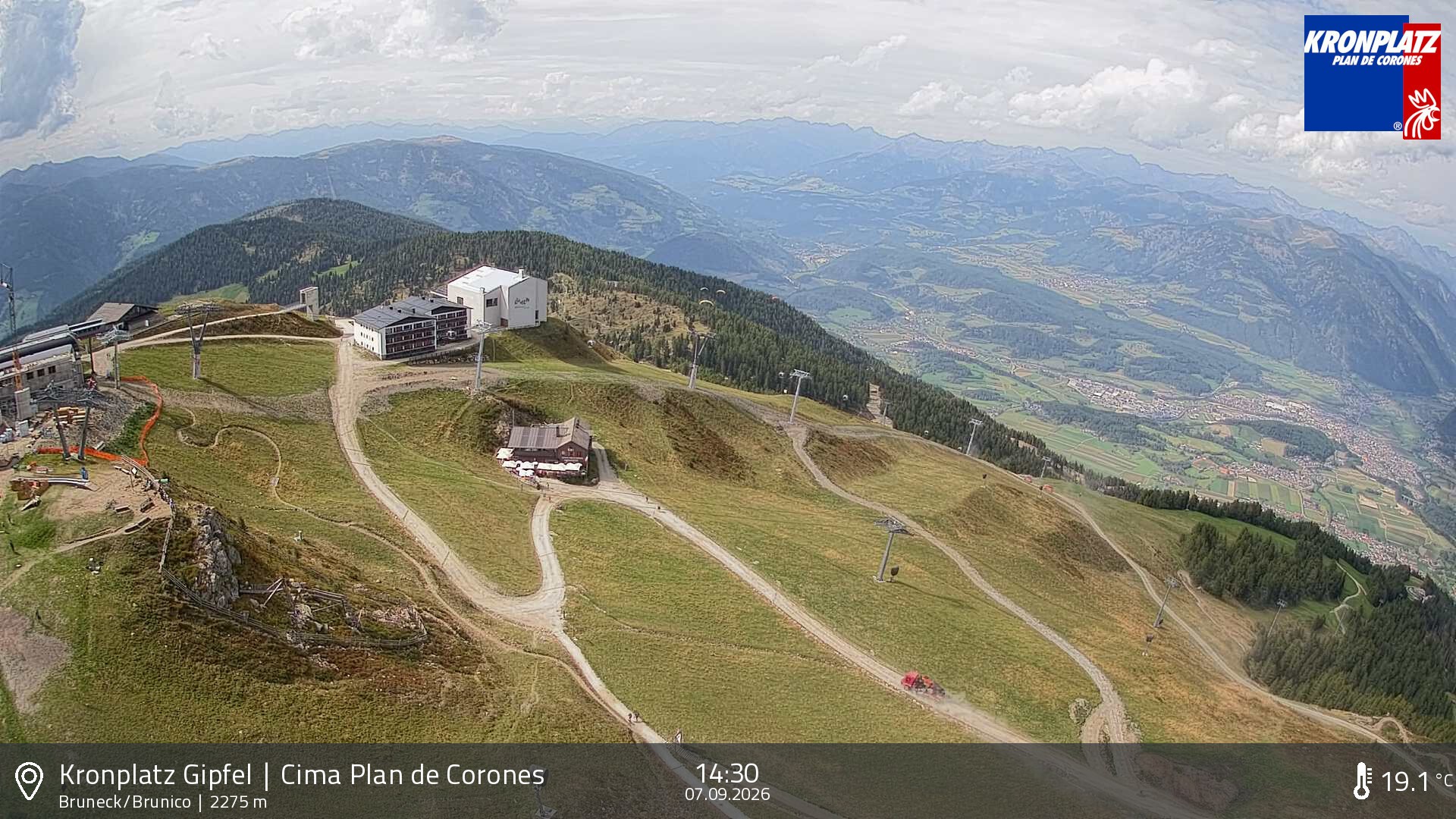 Archived image Webcam View To Brunico, Plan De Corones