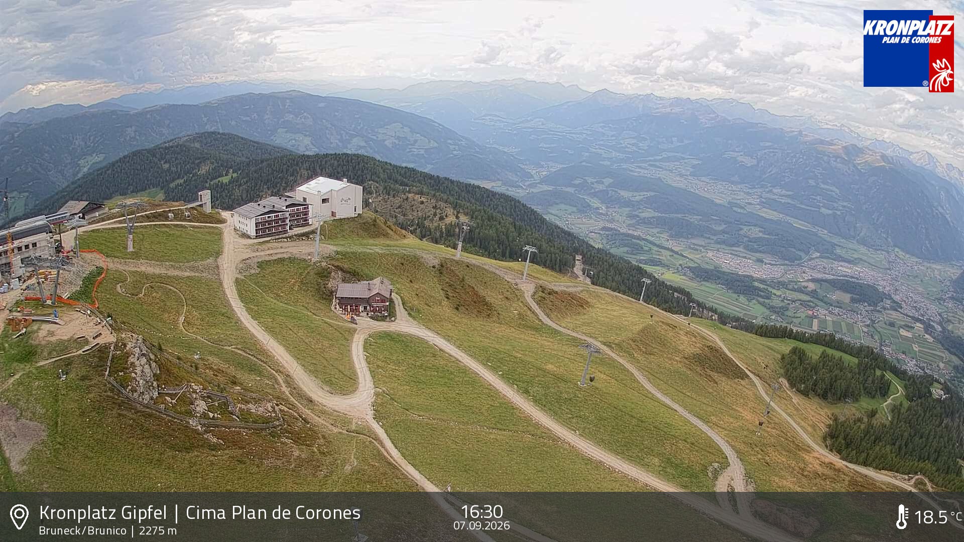 Archived image Webcam View To Brunico, Plan De Corones