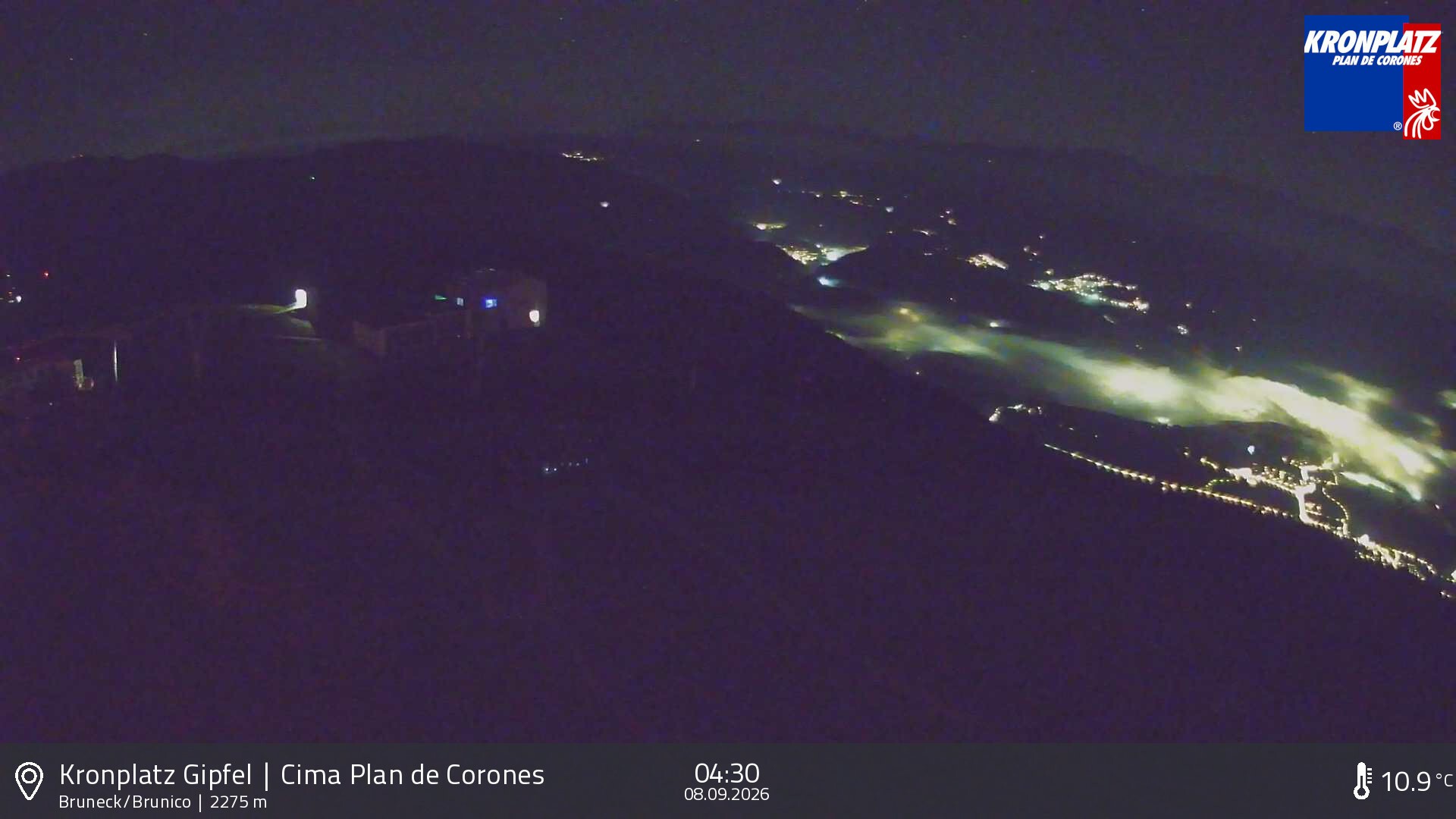 Archiv Foto Webcam Blick auf Bruneck, Kronplatz