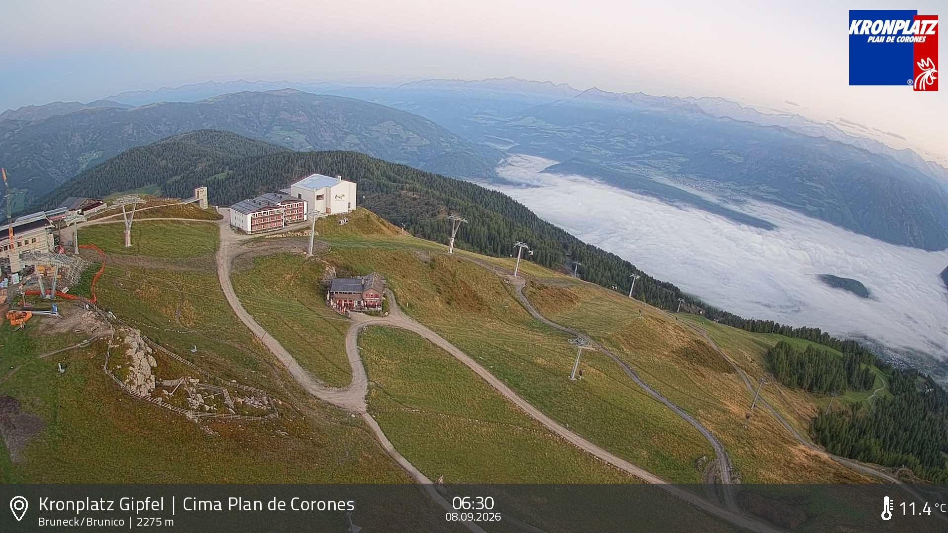 Archiv Foto Webcam Blick auf Bruneck, Kronplatz