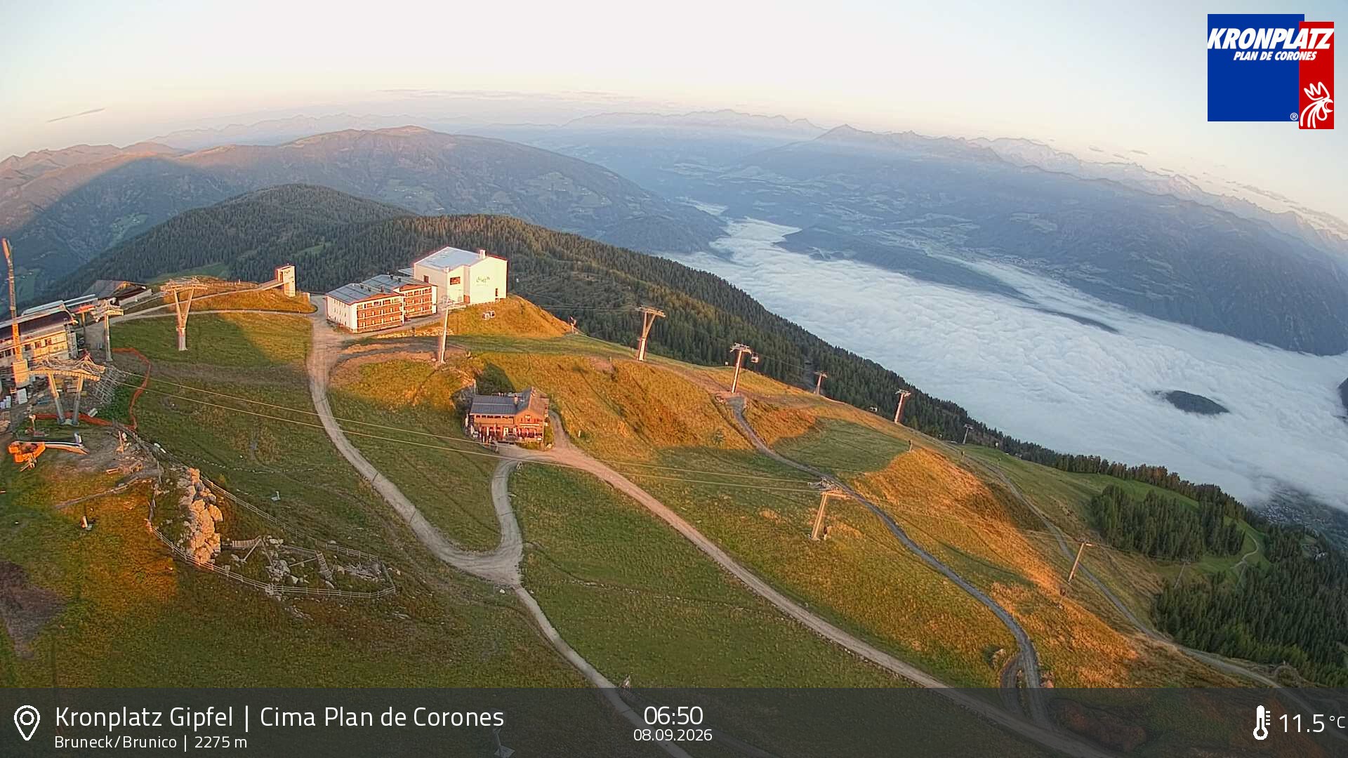 Archiv Foto Webcam Blick auf Bruneck, Kronplatz