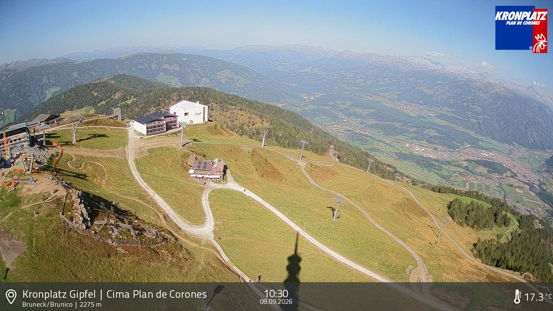 Archiv Foto Webcam Blick auf Bruneck, Kronplatz