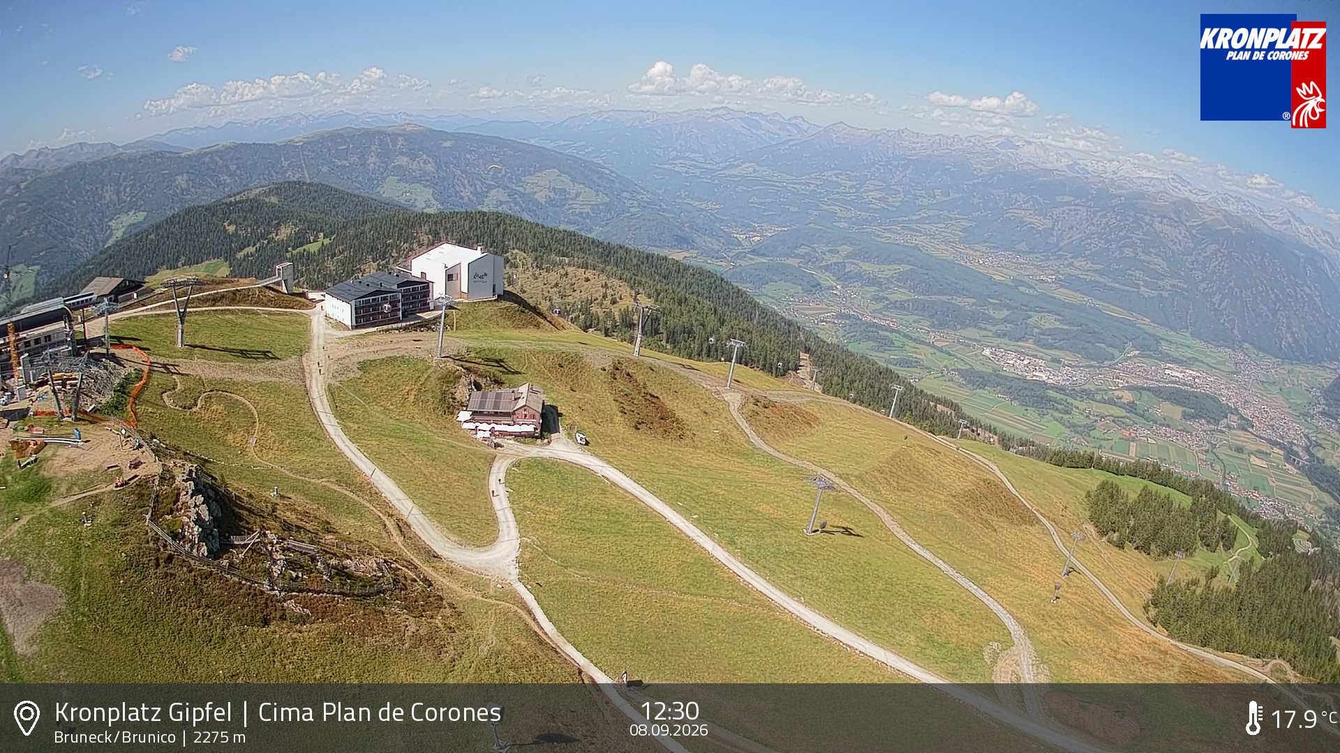 Archiv Foto Webcam Blick auf Bruneck, Kronplatz