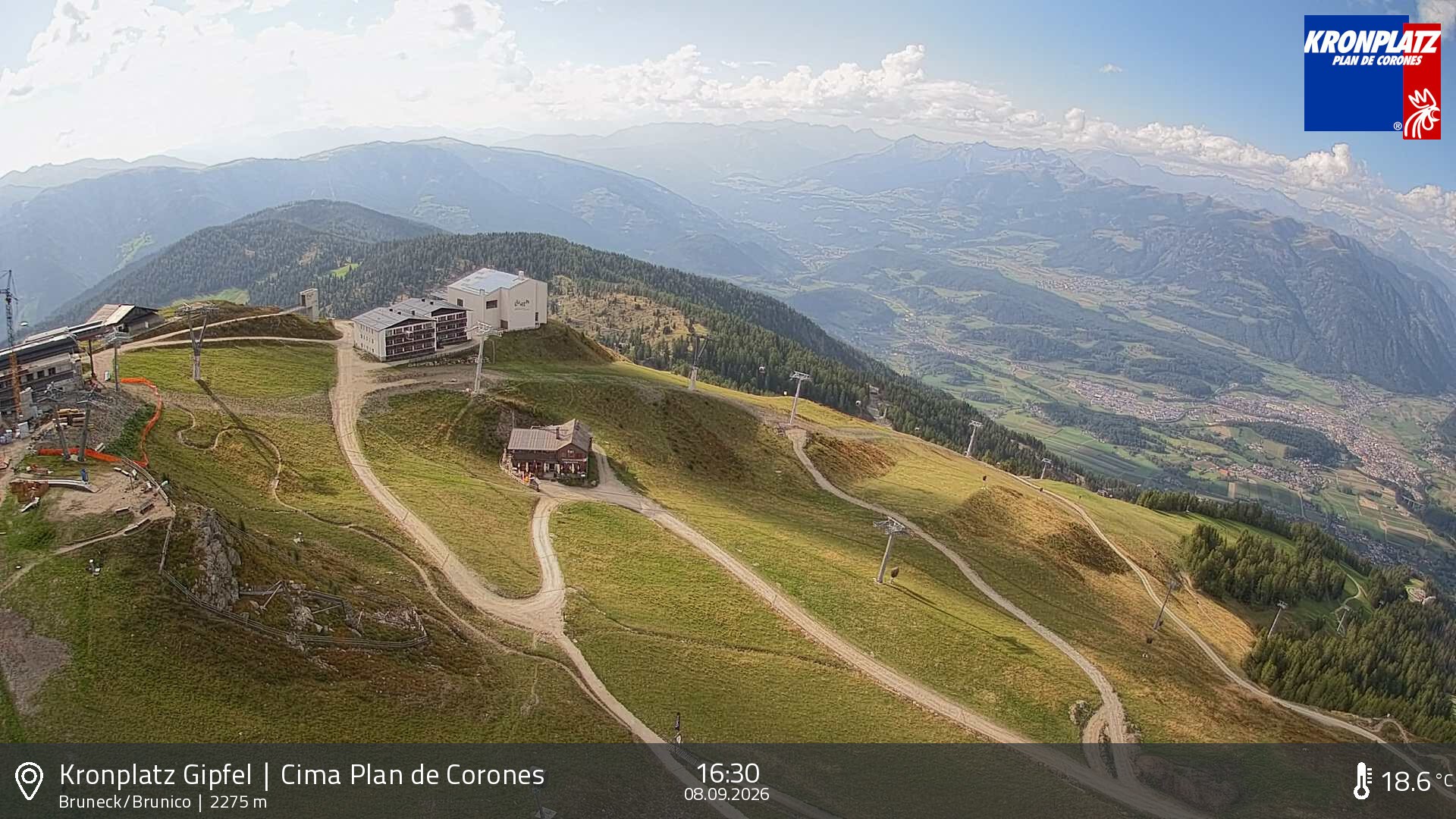 Archiv Foto Webcam Blick auf Bruneck, Kronplatz