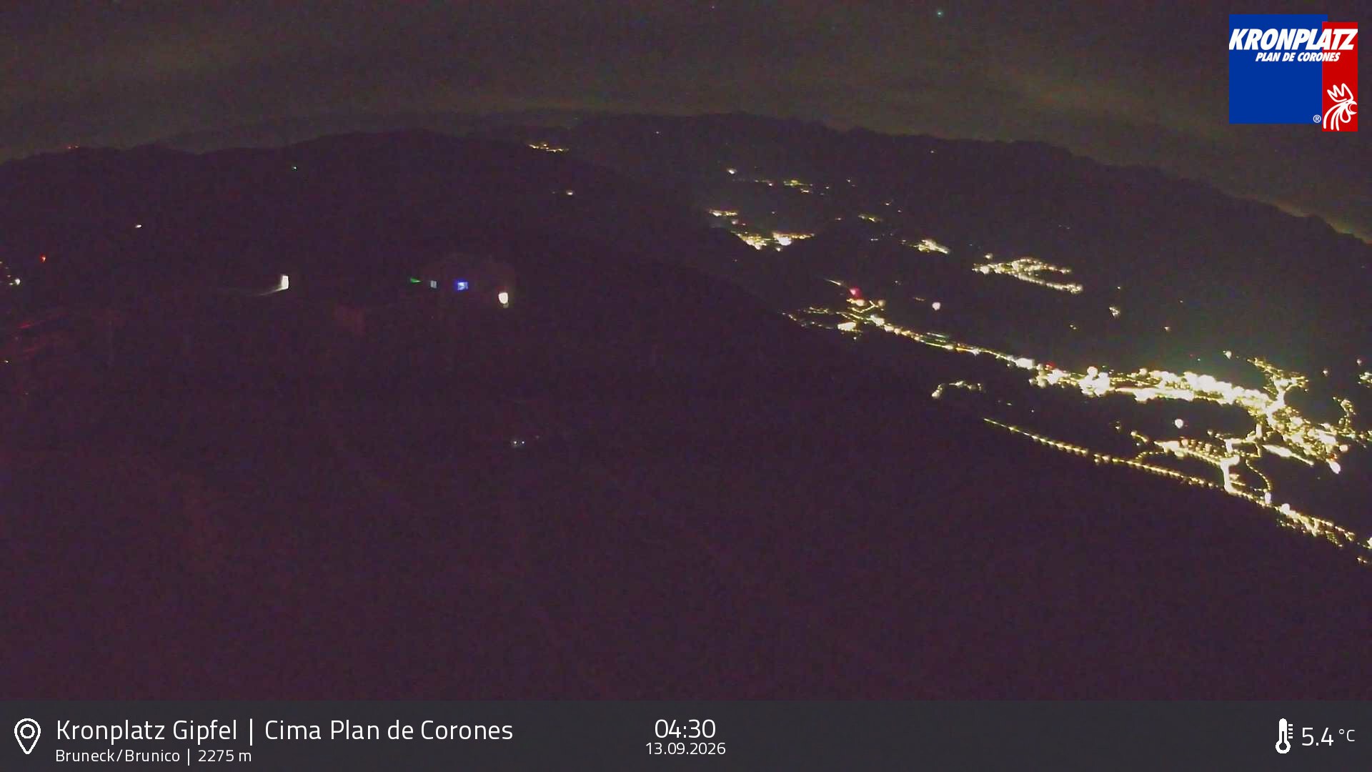 Archiv Foto Webcam Blick auf Bruneck, Kronplatz