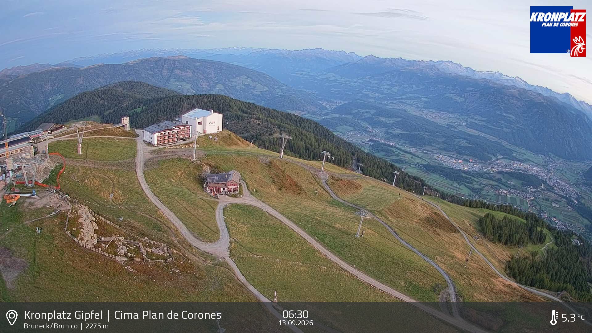 Archiv Foto Webcam Blick auf Bruneck, Kronplatz