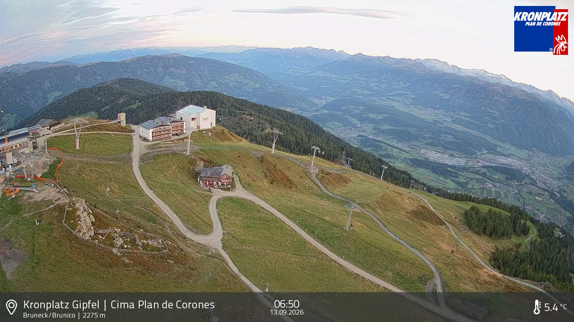 Archiv Foto Webcam Blick auf Bruneck, Kronplatz
