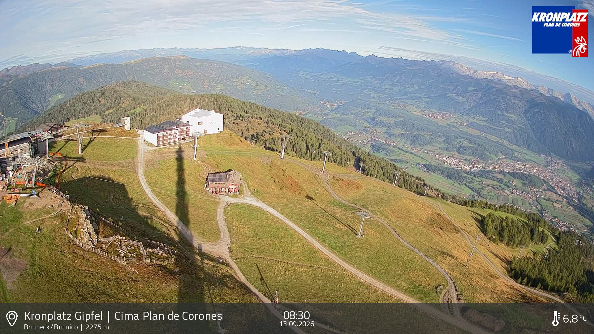 Archiv Foto Webcam Blick auf Bruneck, Kronplatz