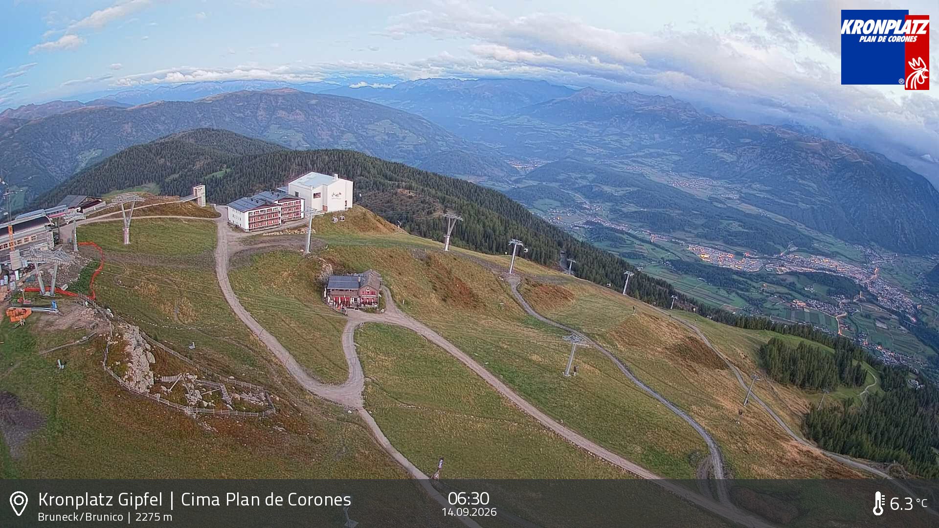 Archiv Foto Webcam Blick auf Bruneck, Kronplatz