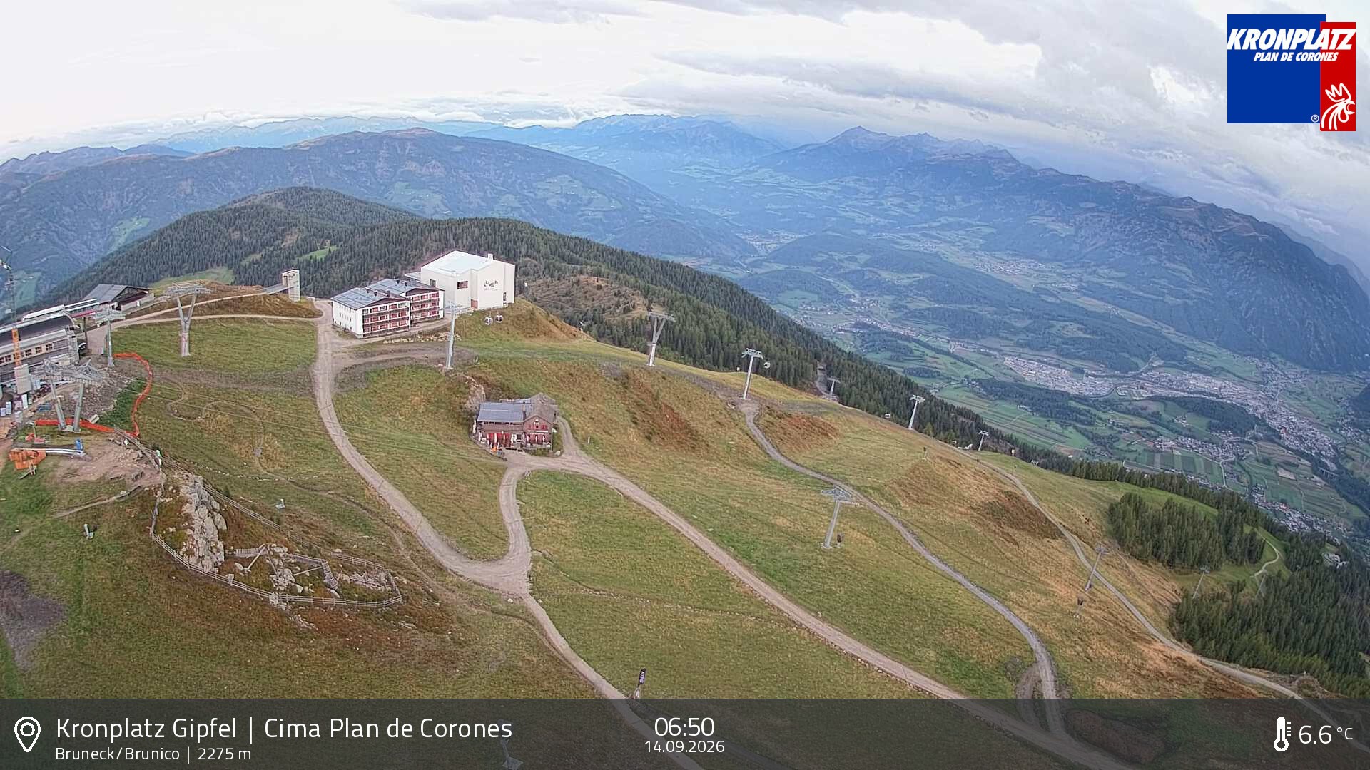 Archiv Foto Webcam Blick auf Bruneck, Kronplatz