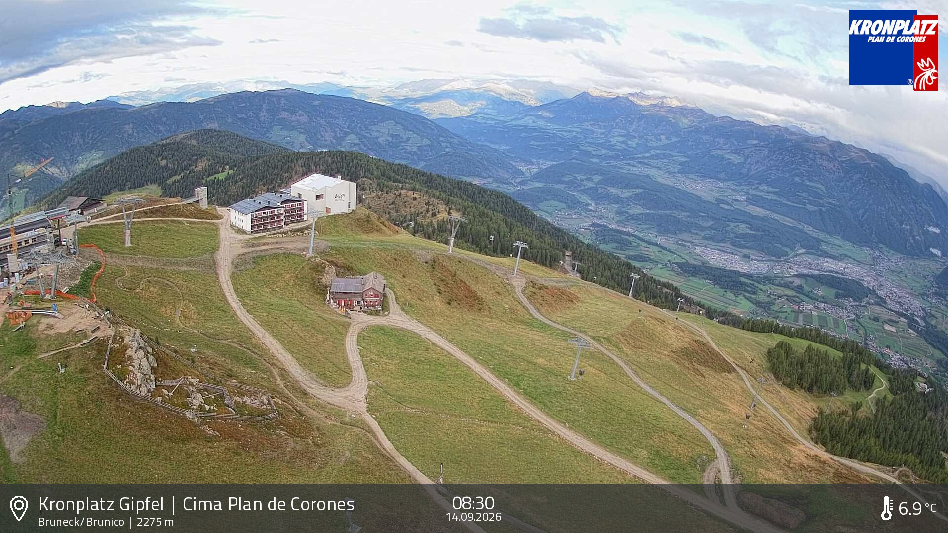 Archiv Foto Webcam Blick auf Bruneck, Kronplatz