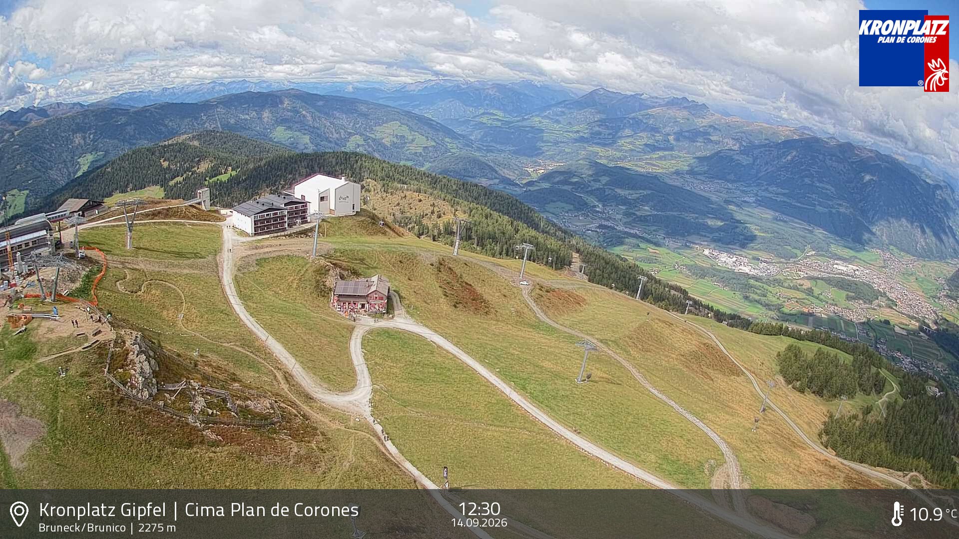 Archiv Foto Webcam Blick auf Bruneck, Kronplatz