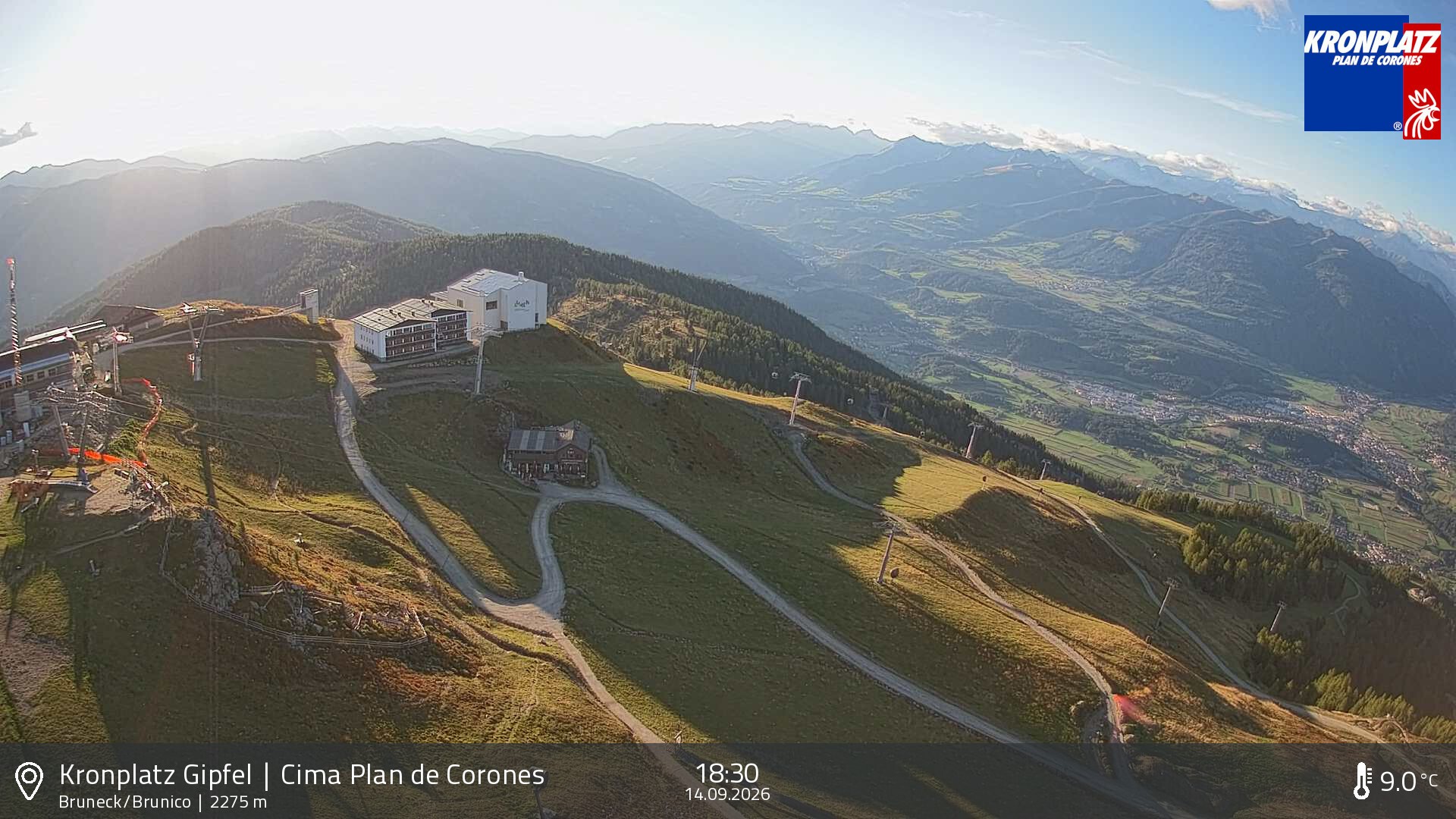 Archiv Foto Webcam Blick auf Bruneck, Kronplatz