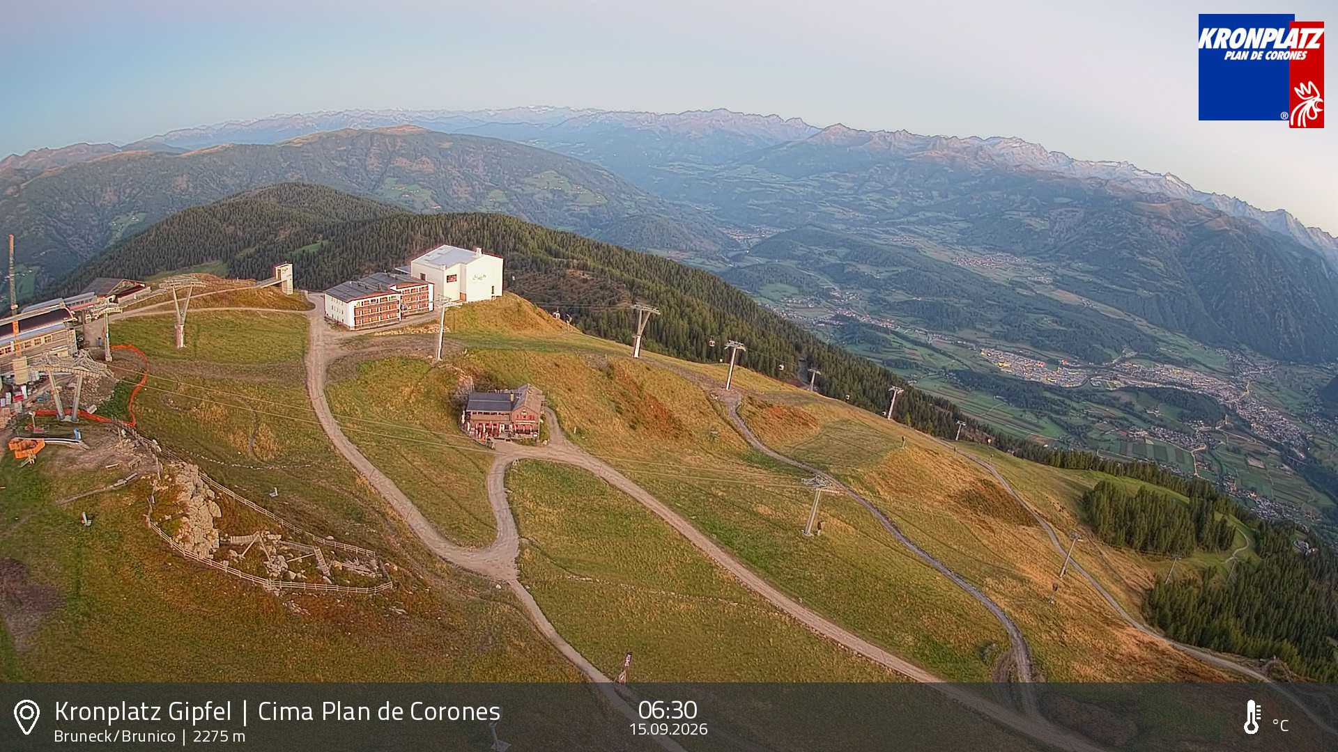 Archiv Foto Webcam Blick auf Bruneck, Kronplatz