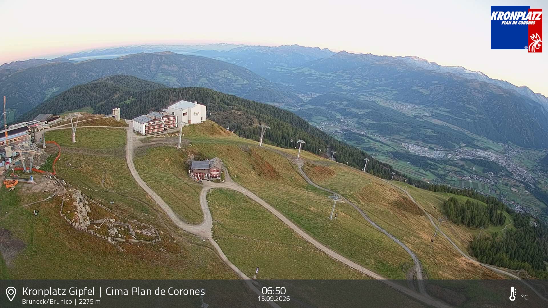 Archiv Foto Webcam Blick auf Bruneck, Kronplatz