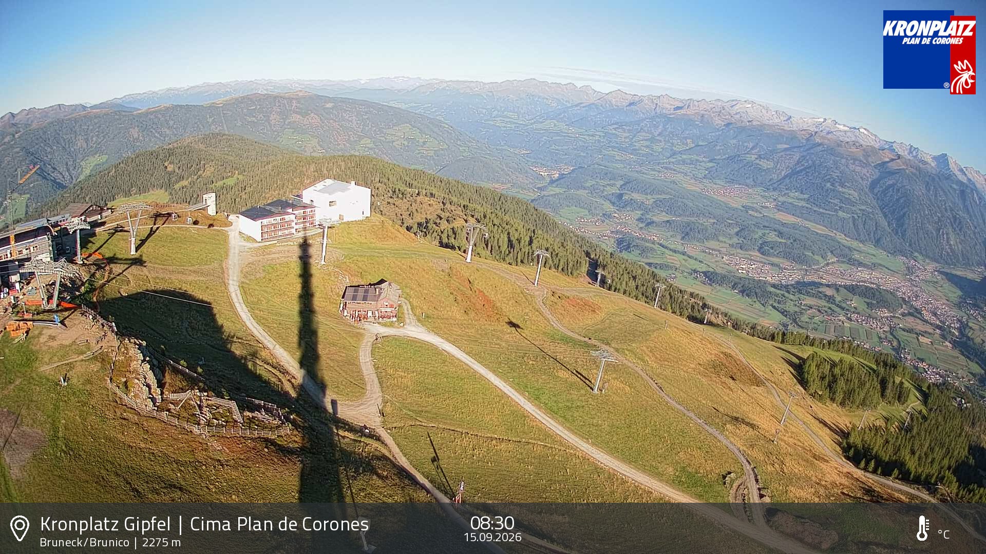 Archiv Foto Webcam Blick auf Bruneck, Kronplatz