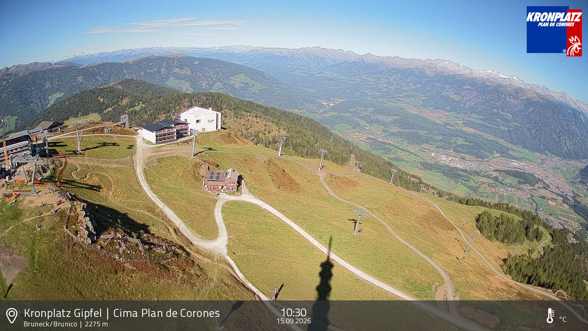 Archiv Foto Webcam Blick auf Bruneck, Kronplatz