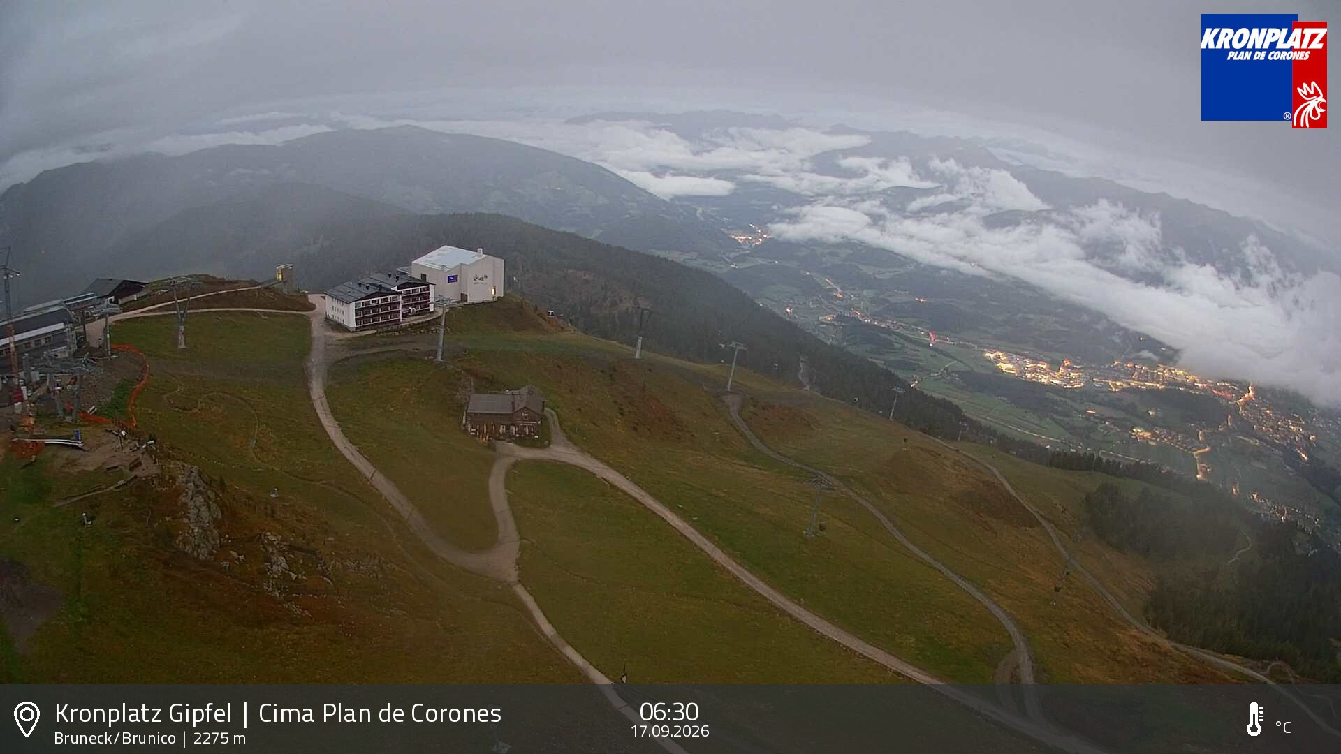 Archived image Webcam View To Brunico, Plan De Corones