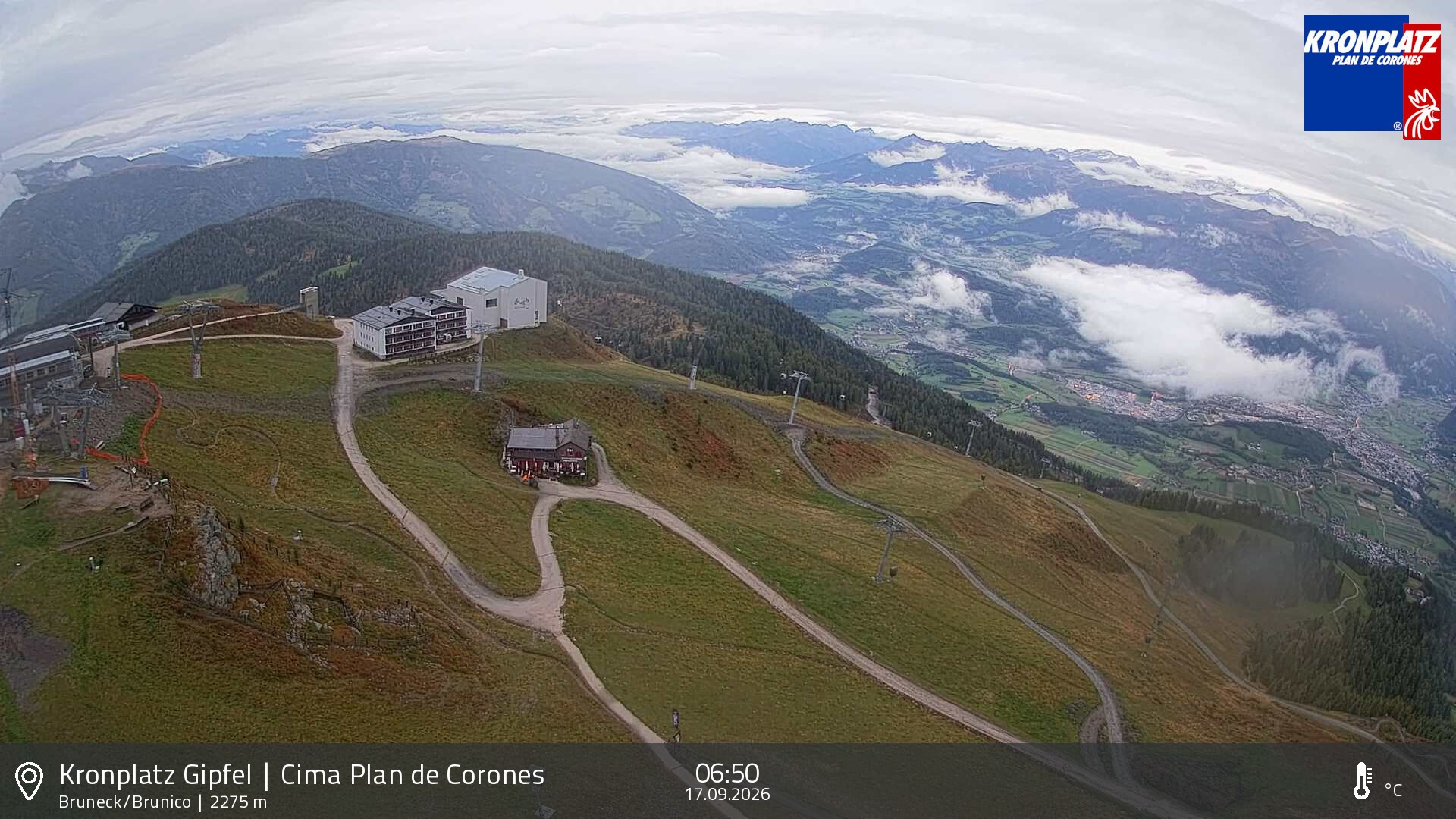 Archived image Webcam View To Brunico, Plan De Corones