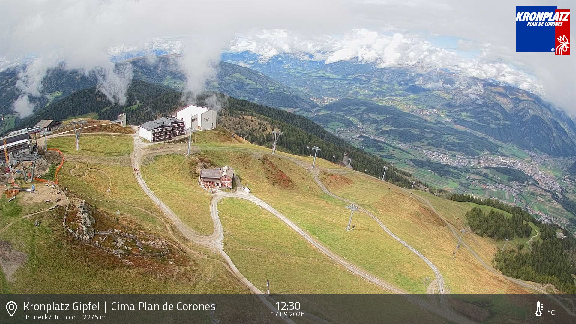 Archived image Webcam View To Brunico, Plan De Corones