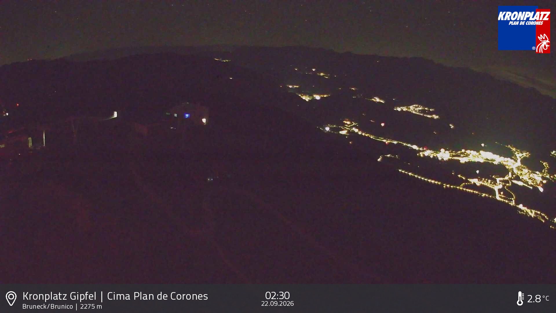 Archived image Webcam View To Brunico, Plan De Corones