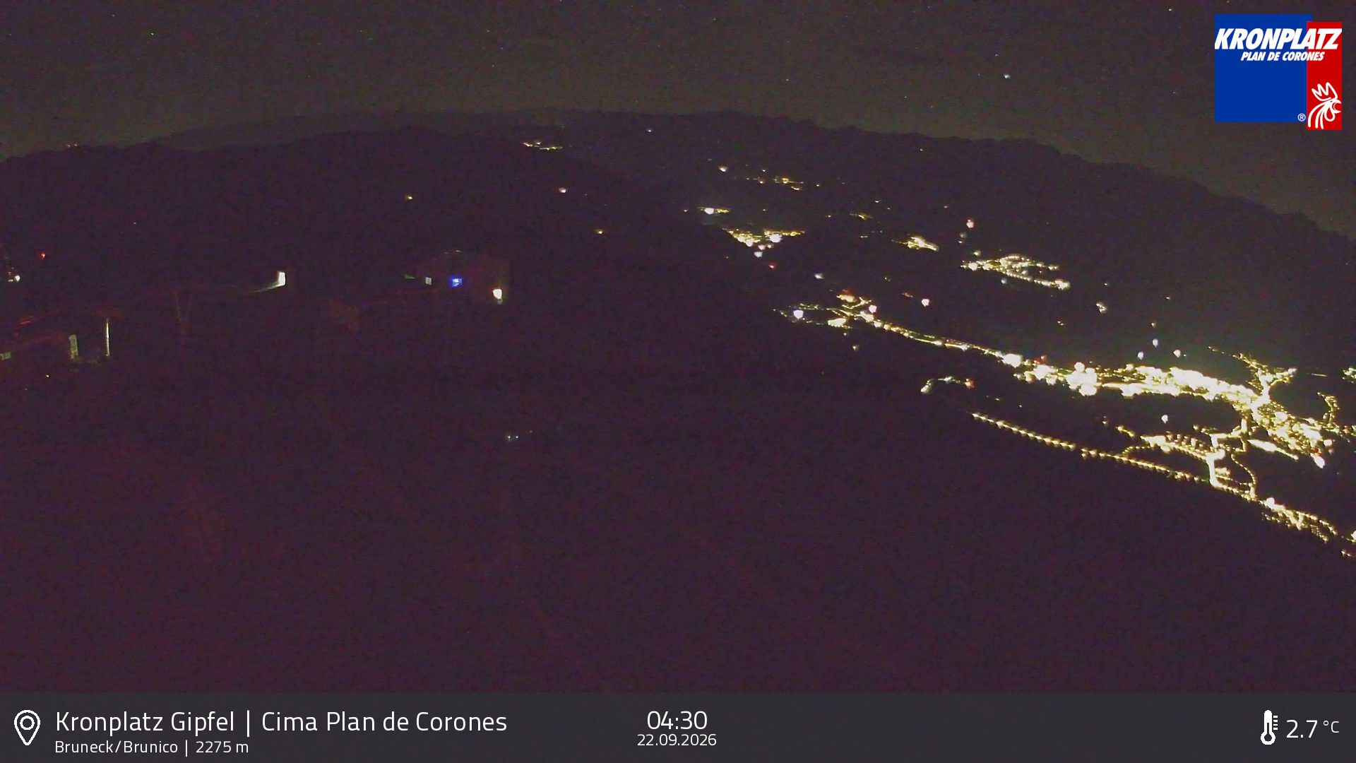Archived image Webcam View To Brunico, Plan De Corones