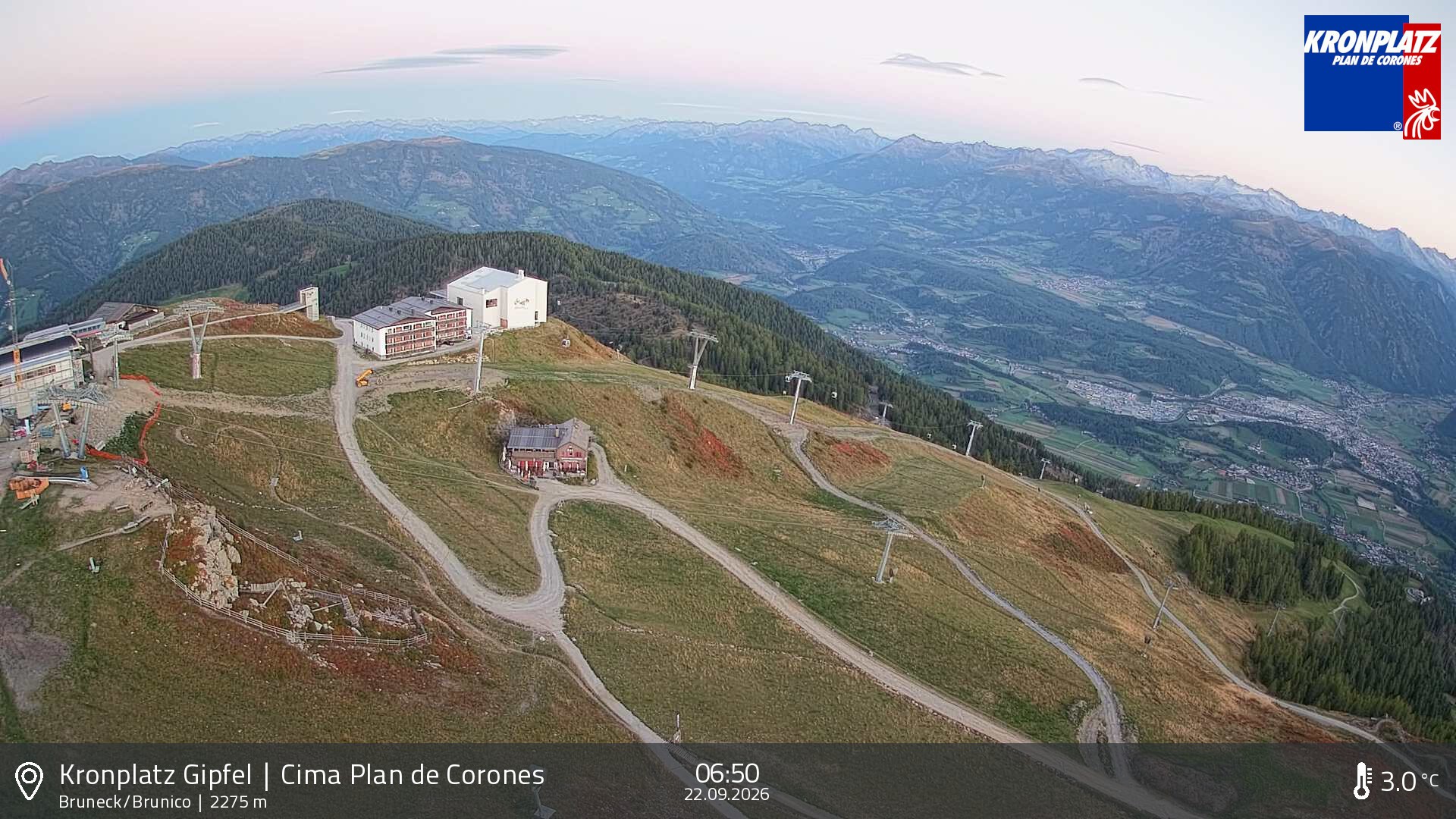 Archived image Webcam View To Brunico, Plan De Corones