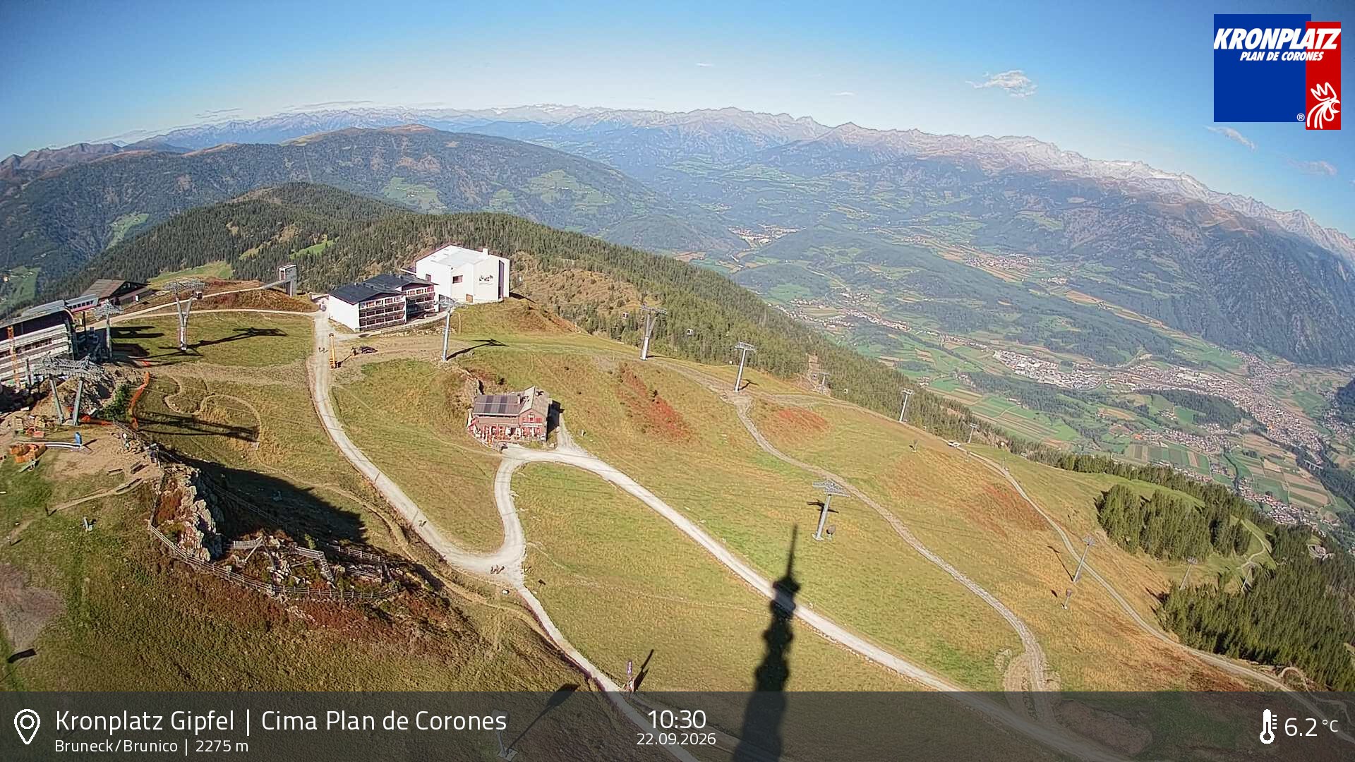 Archived image Webcam View To Brunico, Plan De Corones