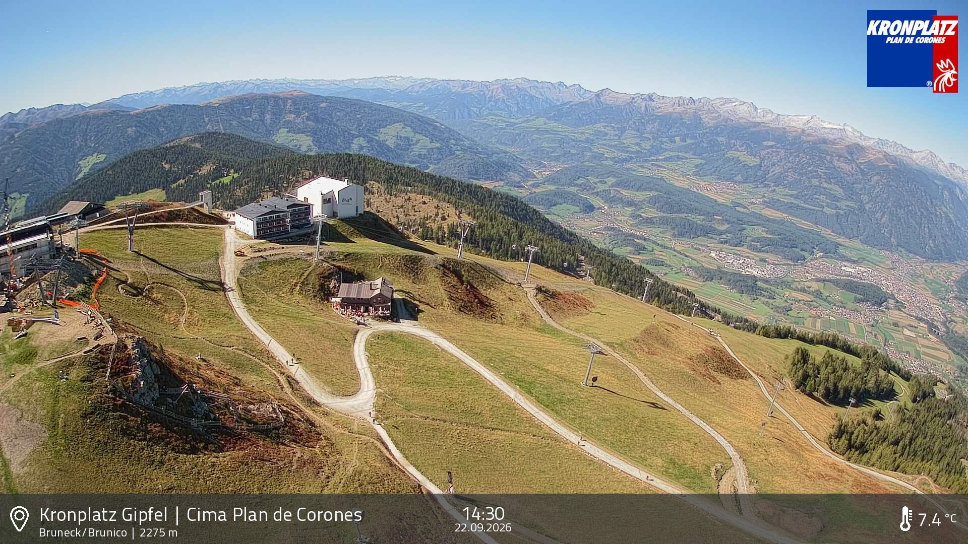 Archived image Webcam View To Brunico, Plan De Corones