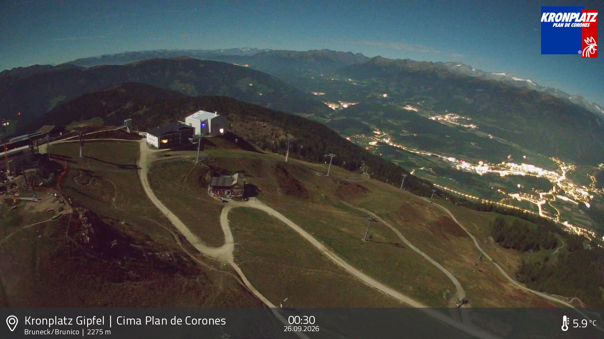 Archiv Foto Webcam Blick auf Bruneck, Kronplatz