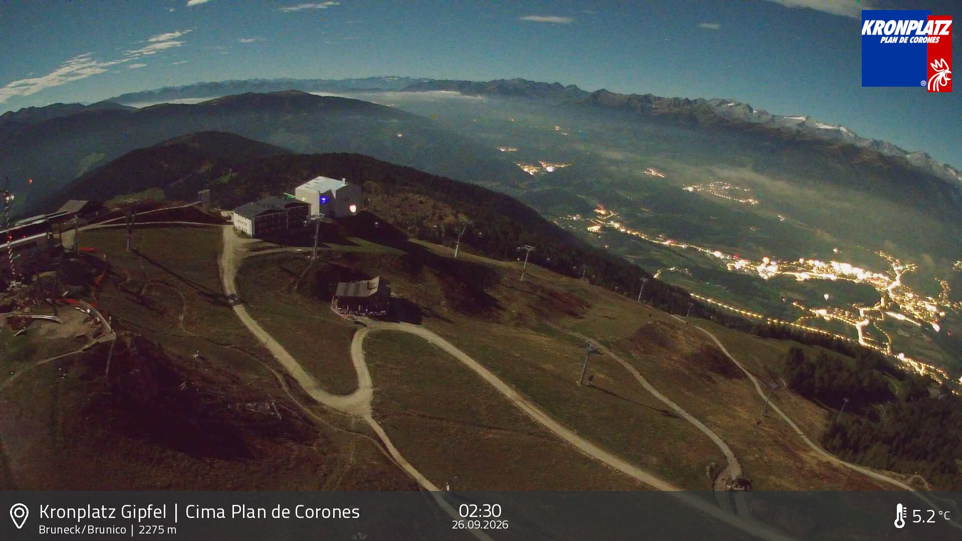 Archiv Foto Webcam Blick auf Bruneck, Kronplatz