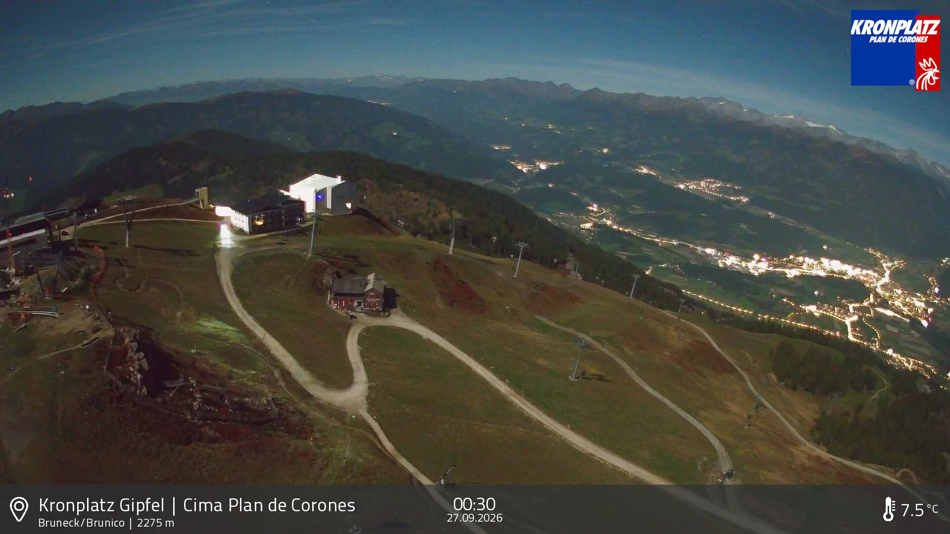 Archiv Foto Webcam Blick auf Bruneck, Kronplatz