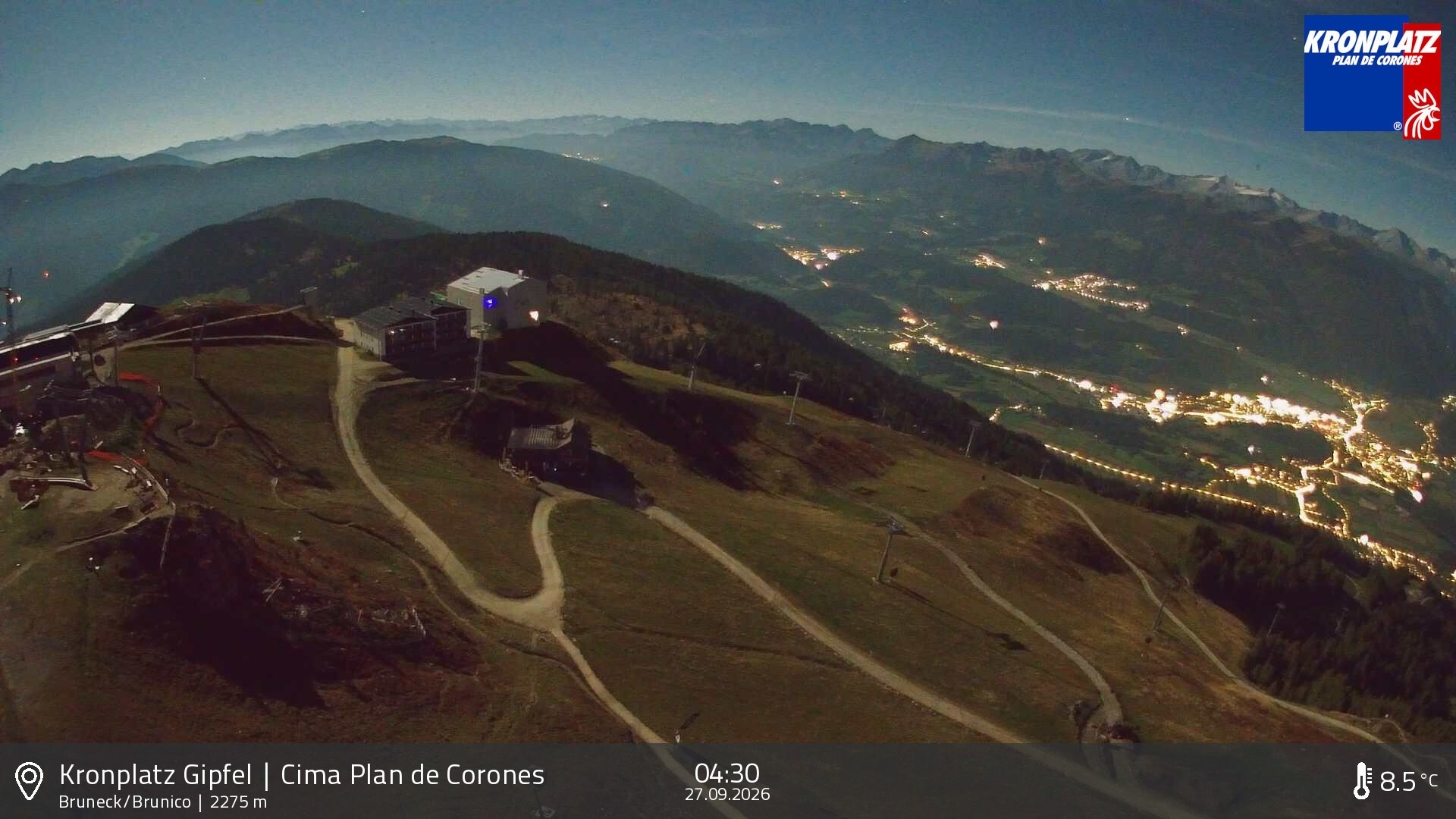 Archiv Foto Webcam Blick auf Bruneck, Kronplatz