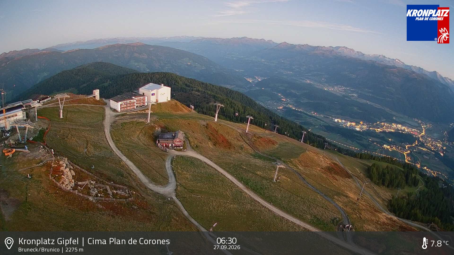 Archiv Foto Webcam Blick auf Bruneck, Kronplatz