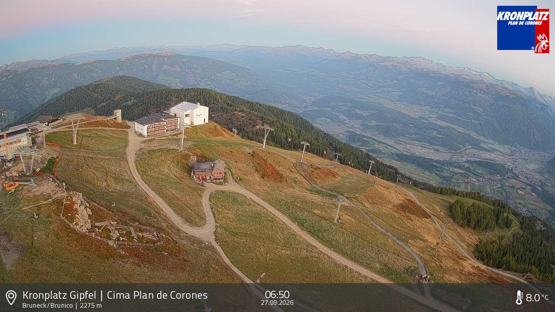 Archiv Foto Webcam Blick auf Bruneck, Kronplatz
