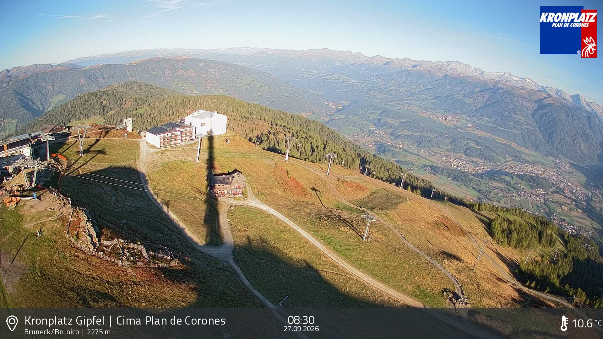 Archiv Foto Webcam Blick auf Bruneck, Kronplatz
