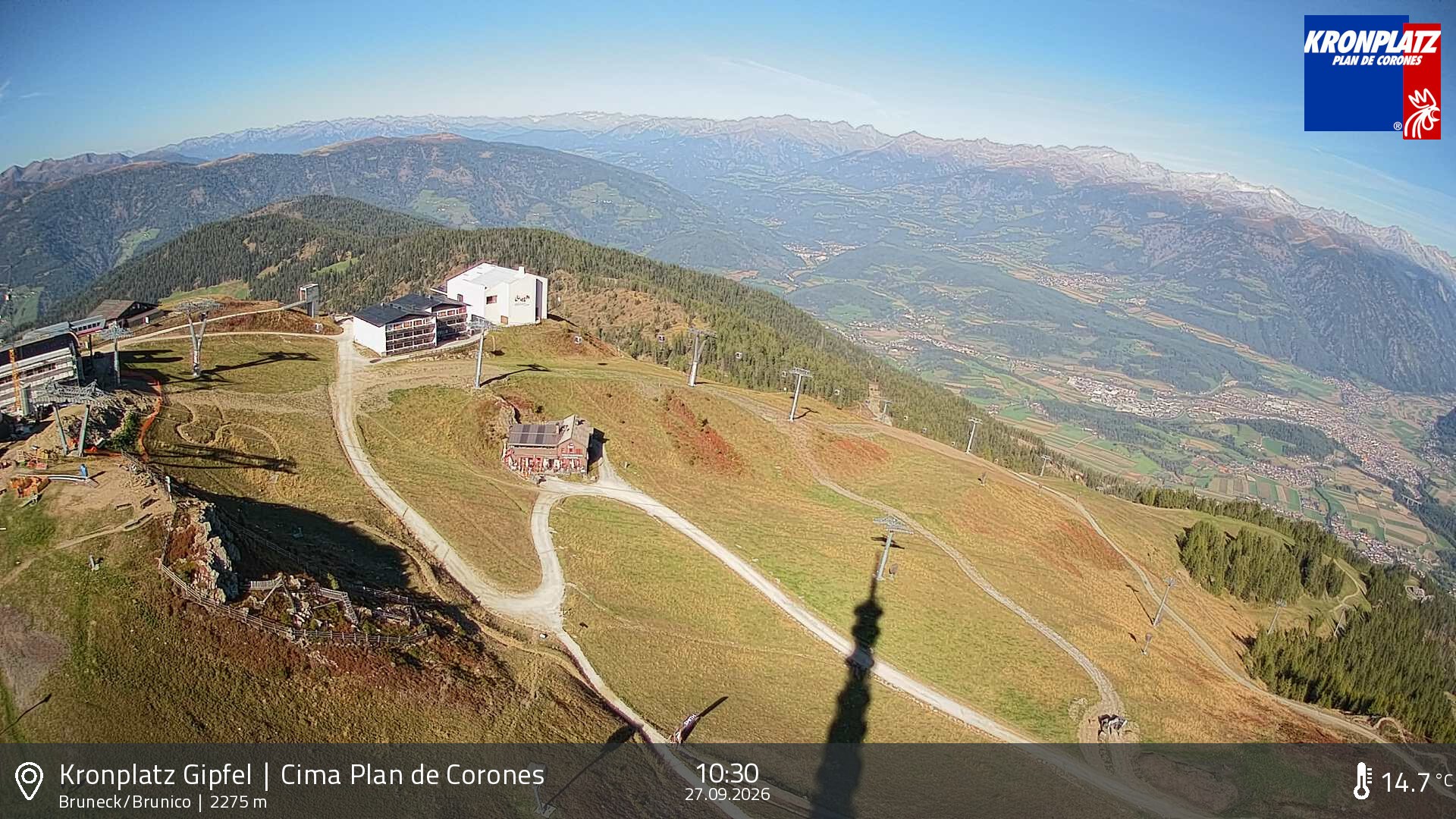 Archiv Foto Webcam Blick auf Bruneck, Kronplatz