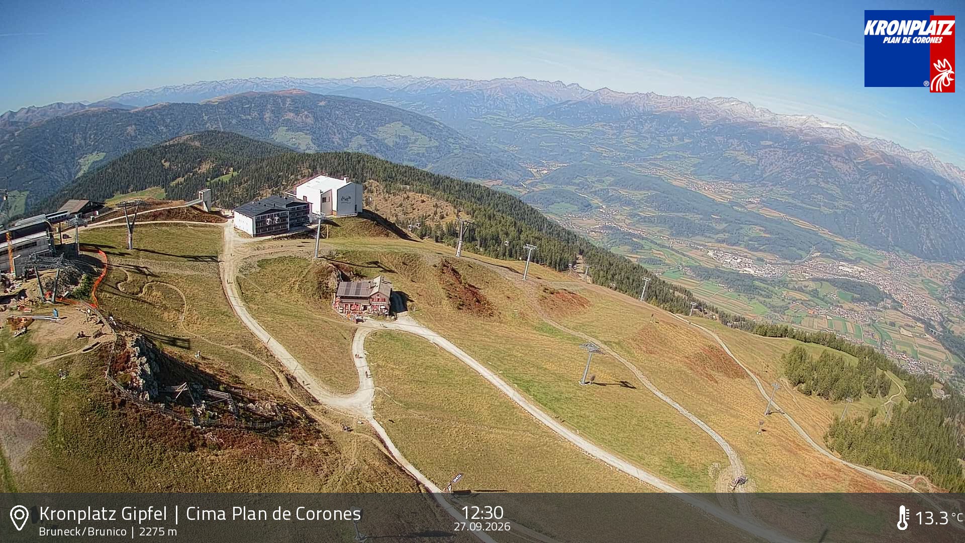 Archiv Foto Webcam Blick auf Bruneck, Kronplatz